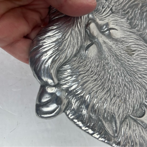 Collectible 90s Arthur Court sleeping cat dish-cast aluminum - Picture 8 of 10